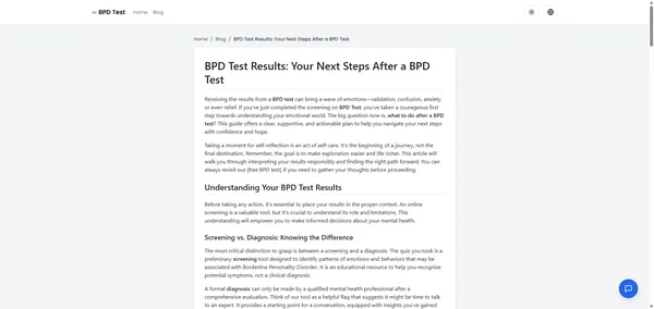 BPD Test Results: Your Next Steps After a BPD Test