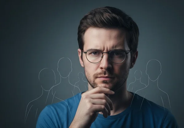 沉思的男性，象征着男性 BPD 中被忽视的症状