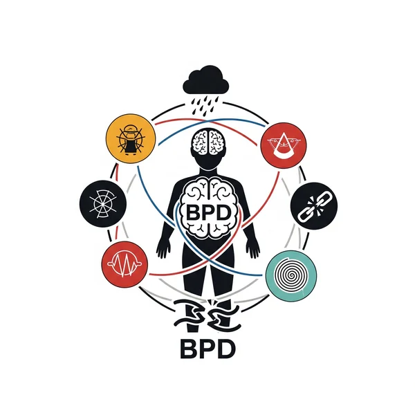BPD comorbidity concept illustration