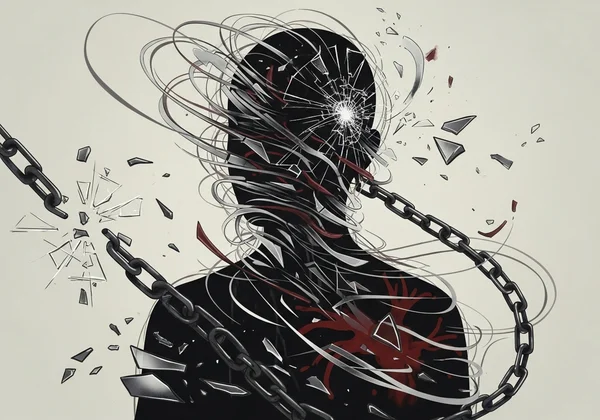 Abstract image of internal struggle and impulsivity risks