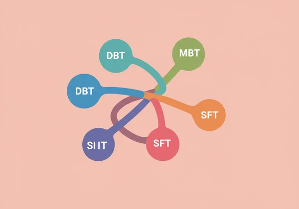 Representação visual de diferentes métodos de terapia para T.P.B.