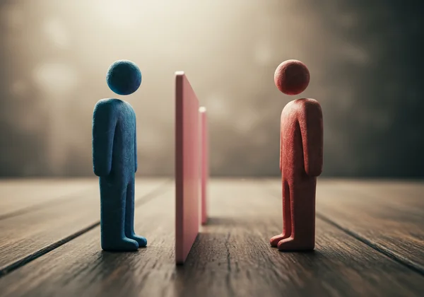 Two people establishing clear, healthy boundaries.