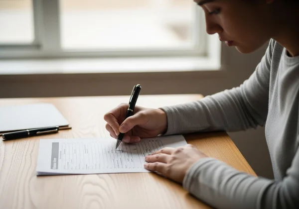 Person completing self assessment form